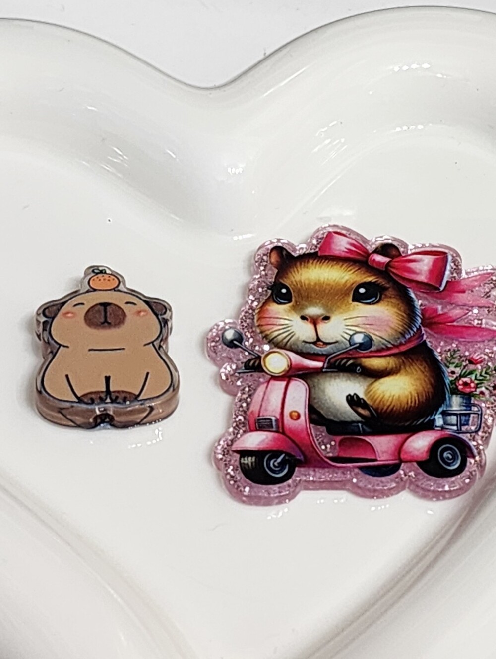 Capybara Moped Flatback Focal Bead Badge Keychain Crafts Beaded Pen Bag Clip